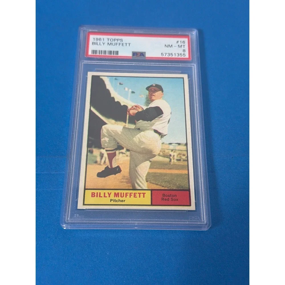 1961 Topps Billy Muffett #16 Boston Red Sox Pitcher PSA 8 NM-MT Vintage Card